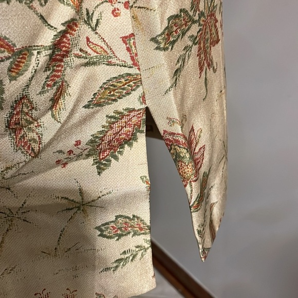 TALBOTS women’s Petite floral ELEPHANT blazer jacket SILK Asian / Indian 20WP - Picture 2 of 12